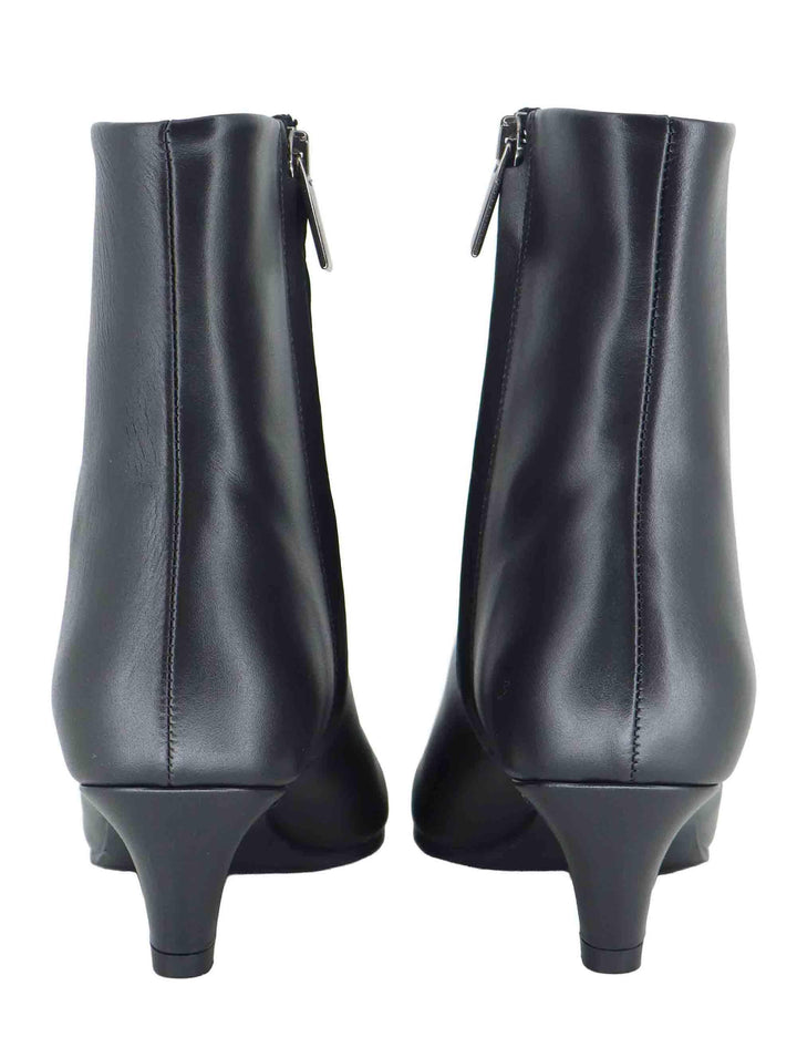 Stivaletti donna in pelle nera con tacco medio e zip laterale R2911 001 Bianca Di 