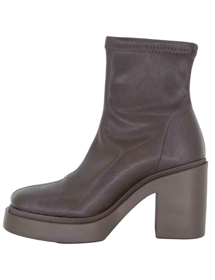 Stivaletti donna in tessuto elasticizzato marrone e zeppa alta 78515-64 44 Miss Elastic 