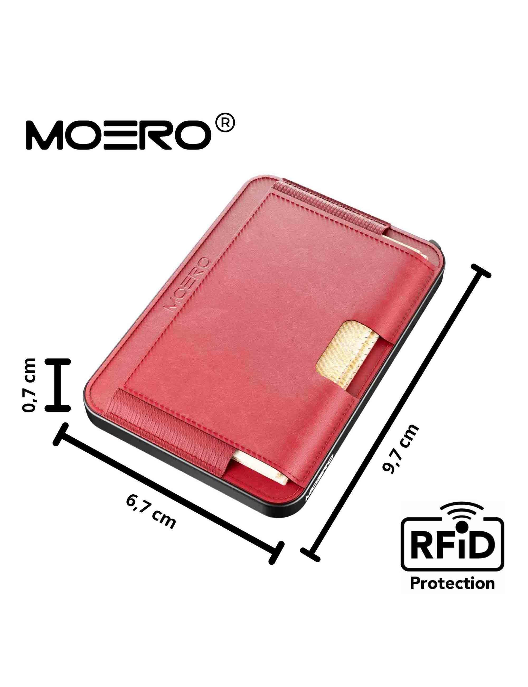 Portafogli in pelle rossa con calamita M2 HDPE RED Moero 