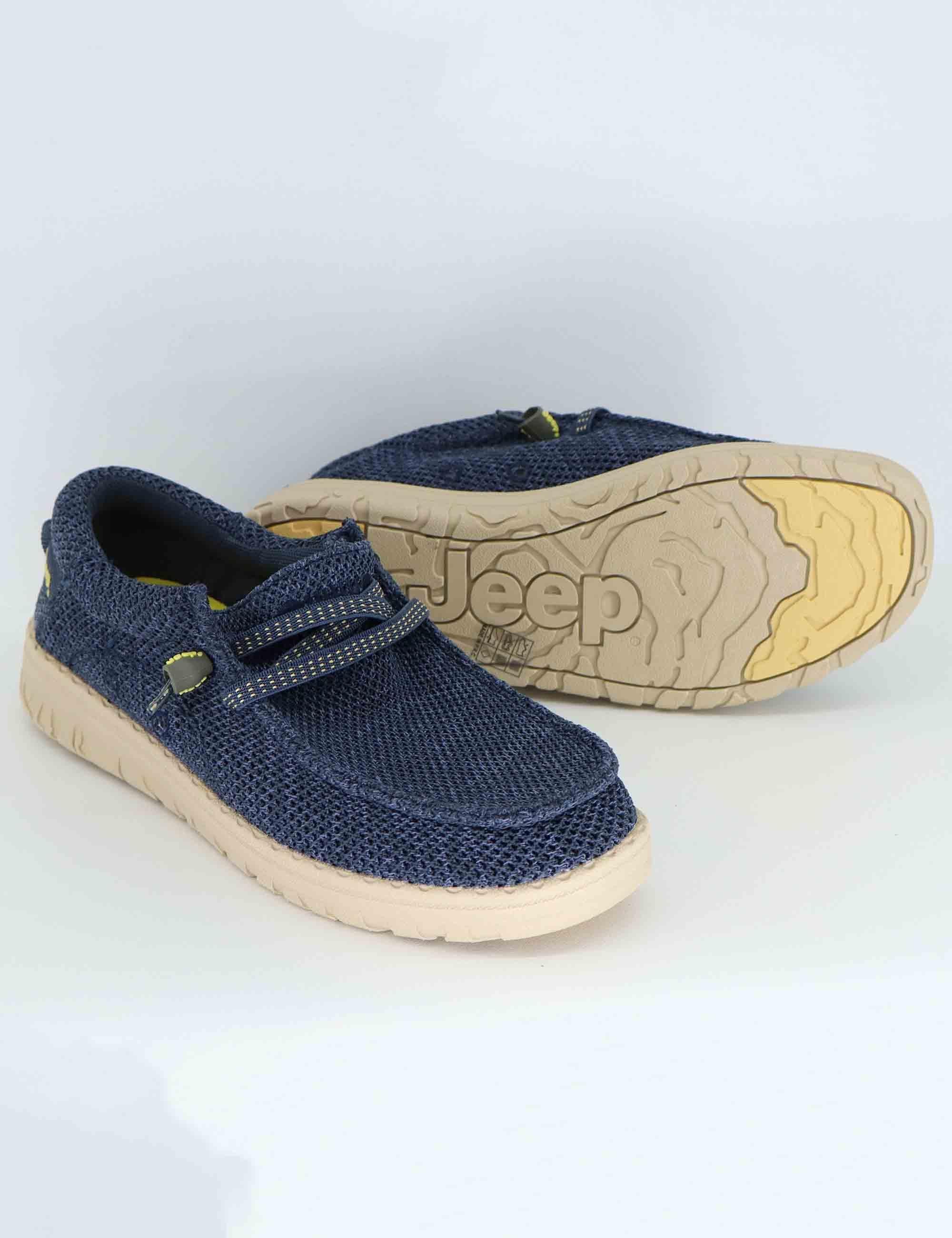 Stringate uomo in tessuto blu con suola in gomma JM51030A 016 Jeep 