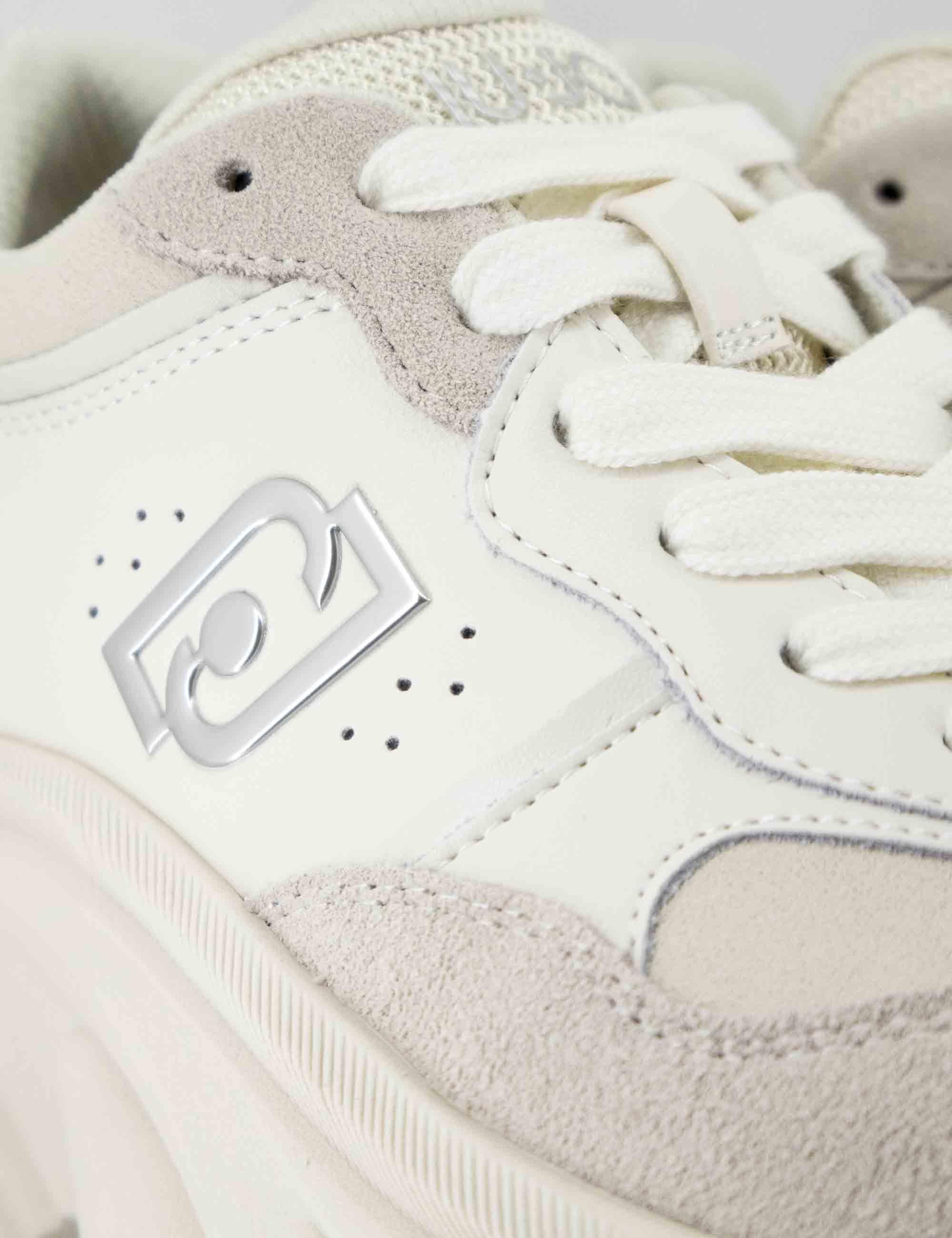 Sneakers donna Steffy 01 in pelle off white con suola alta in gomma 5 cm BF5061P0304S1400 Off White Liu-Jo 