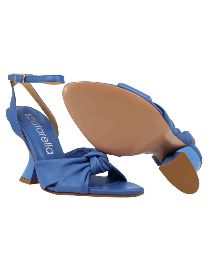 Sandali donna in pelle blu con tacco alto e cinturino alla caviglia SP896 700 Spatarella 