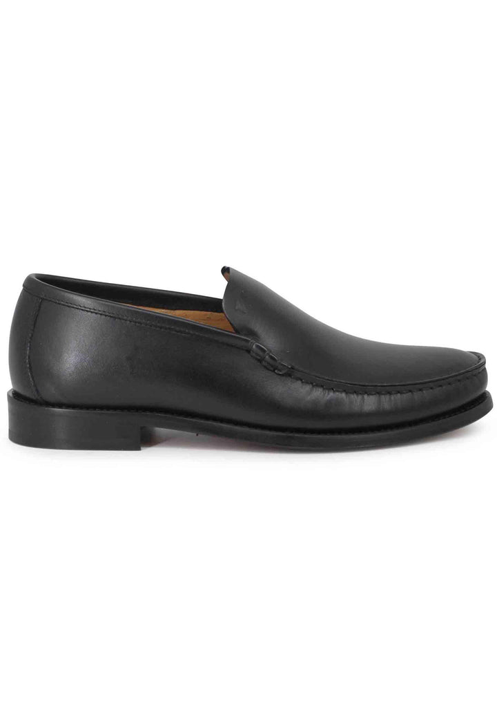 Mocassini uomo in pelle nera con patta liscia e suola in cuoio cucita 52755 01 Florsheim 