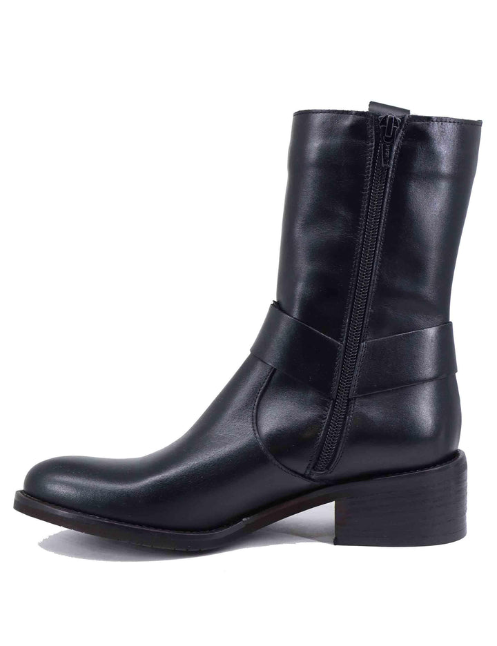 Texani donna in pelle nera con cavigliera SP102 001 Spatarella 