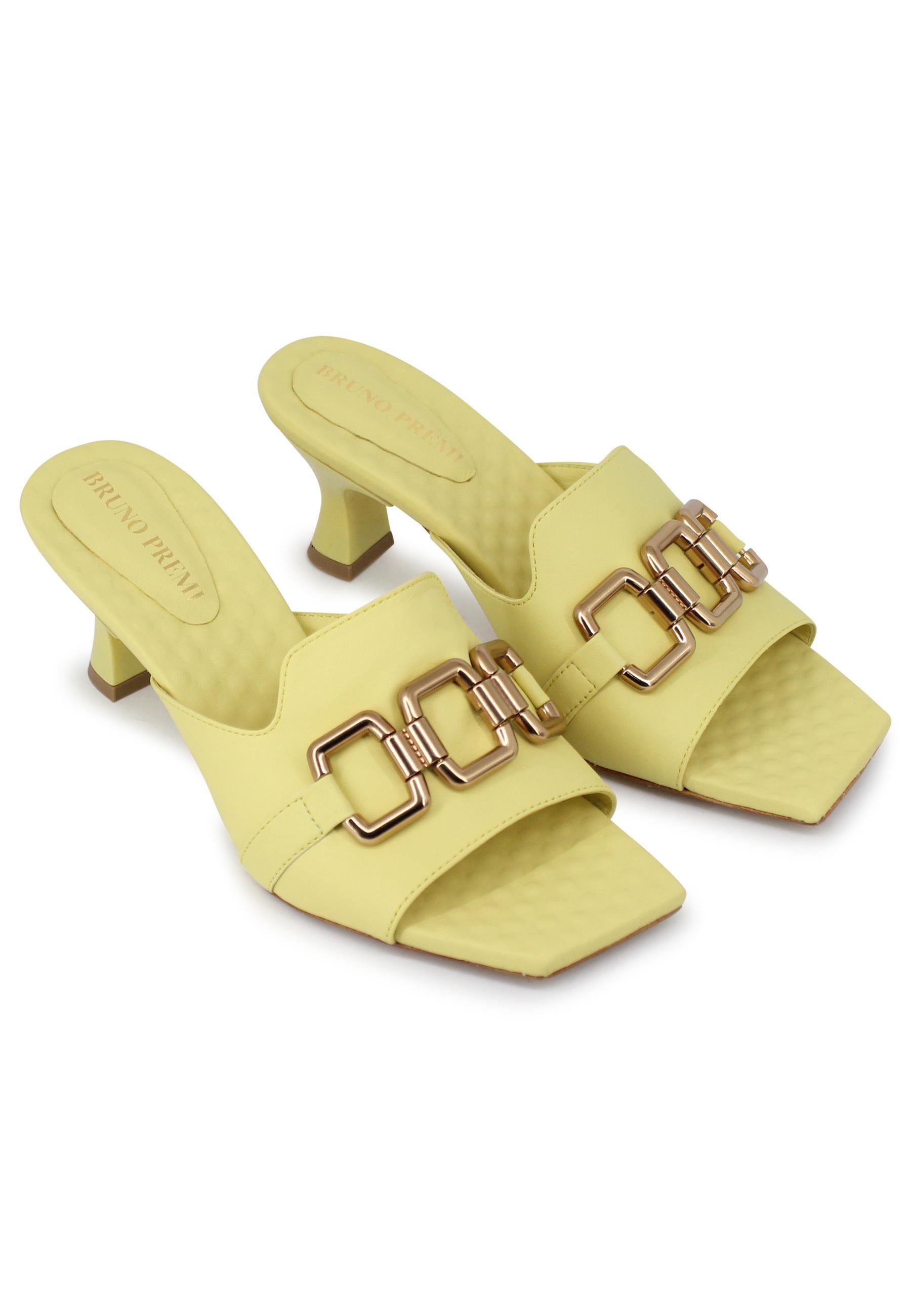 Sandali donna Clet Gapo in pelle gialla con morsetto BF1101X 007 Bruno Premi 