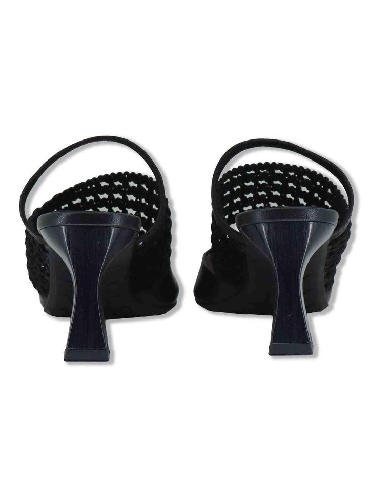 Decollete slingback donna in pelle nera con tacco alto e cinturino elastico HV264779 BLACK Hispanitas 