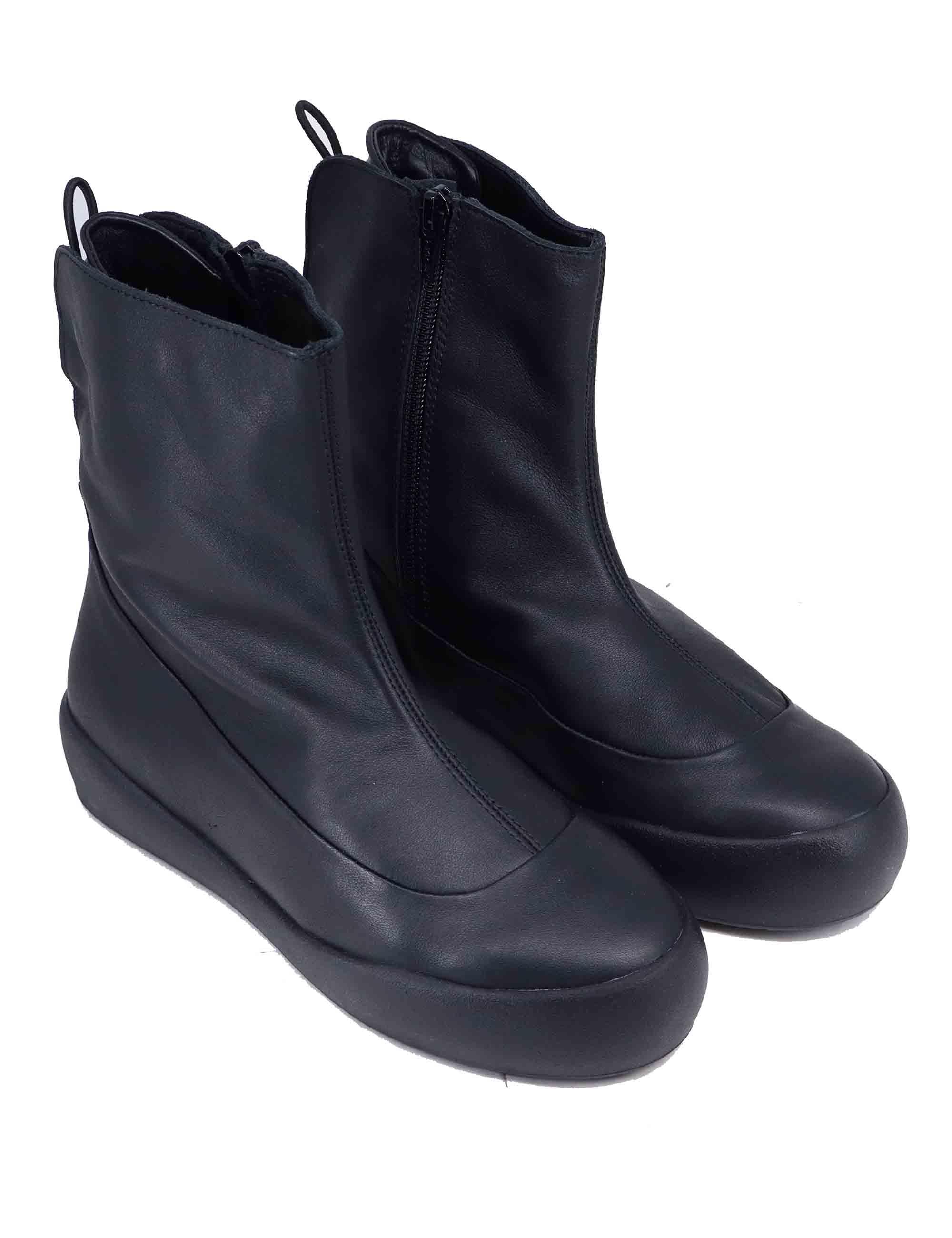 Stivaletti sneakers donna in pelle nera KEEPS 001 Andia Fora 