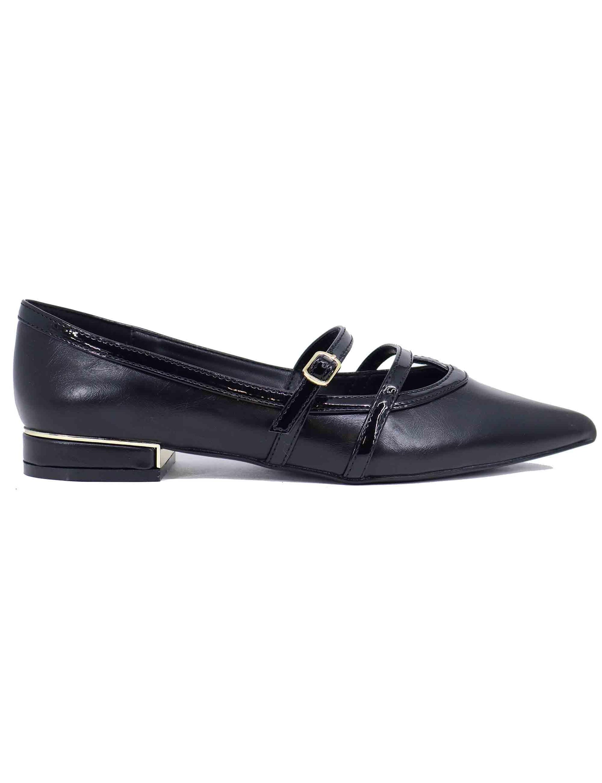 Ballerine donna in eco pelle nera con punta a punta T170008117F7 001 Exe 
