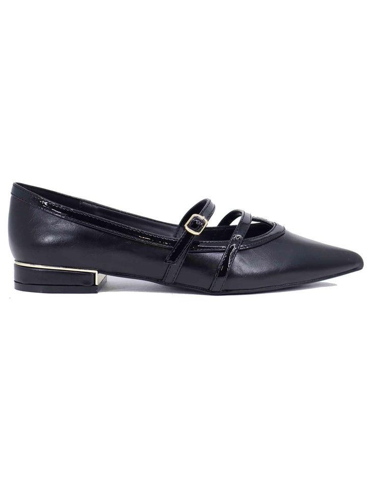 Ballerine donna in eco pelle nera con punta a punta T170008117F7 001 Exe 