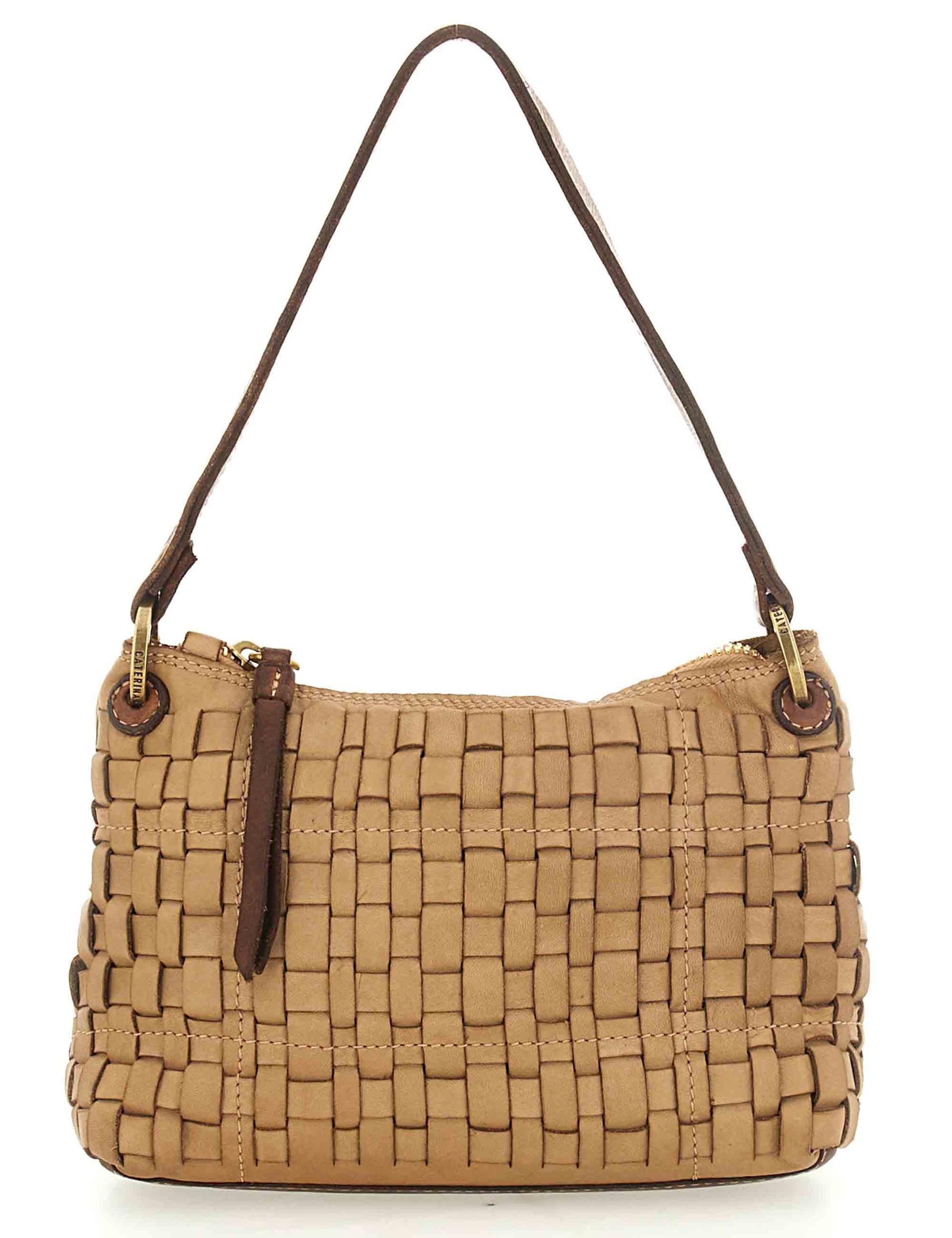 Borse donna in pelle intrecciata cuoio con doppie tracolle L012860ND X2389 C1013 Caterina Lucchi 