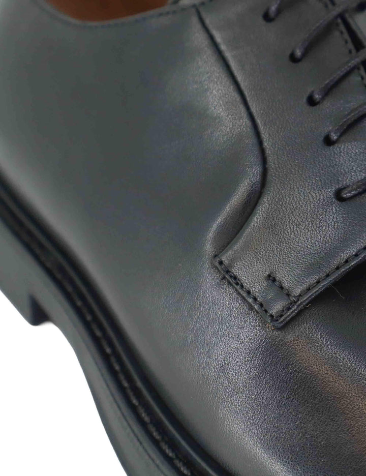 Stringate uomo in pelle nera con suola in gomma SP044 001 Spatarella 