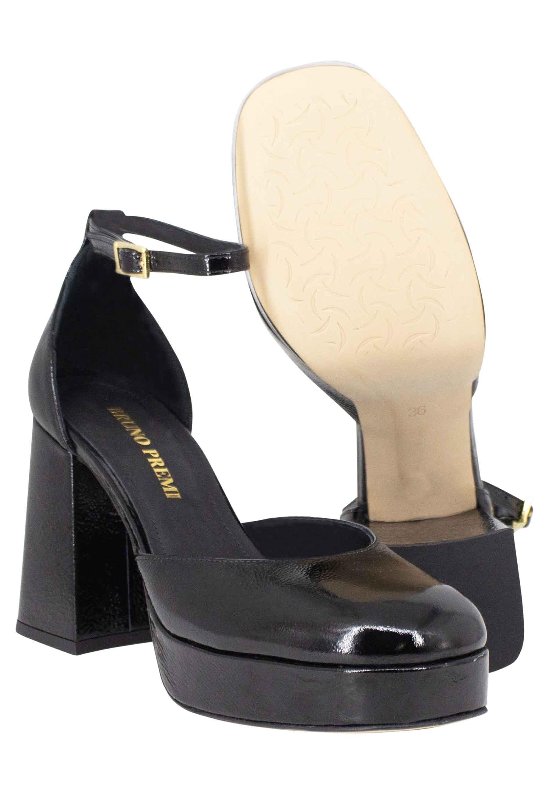 Decollete donna in vernice nera con tacco alto e plateau BF2001X 001 Bruno Premi 