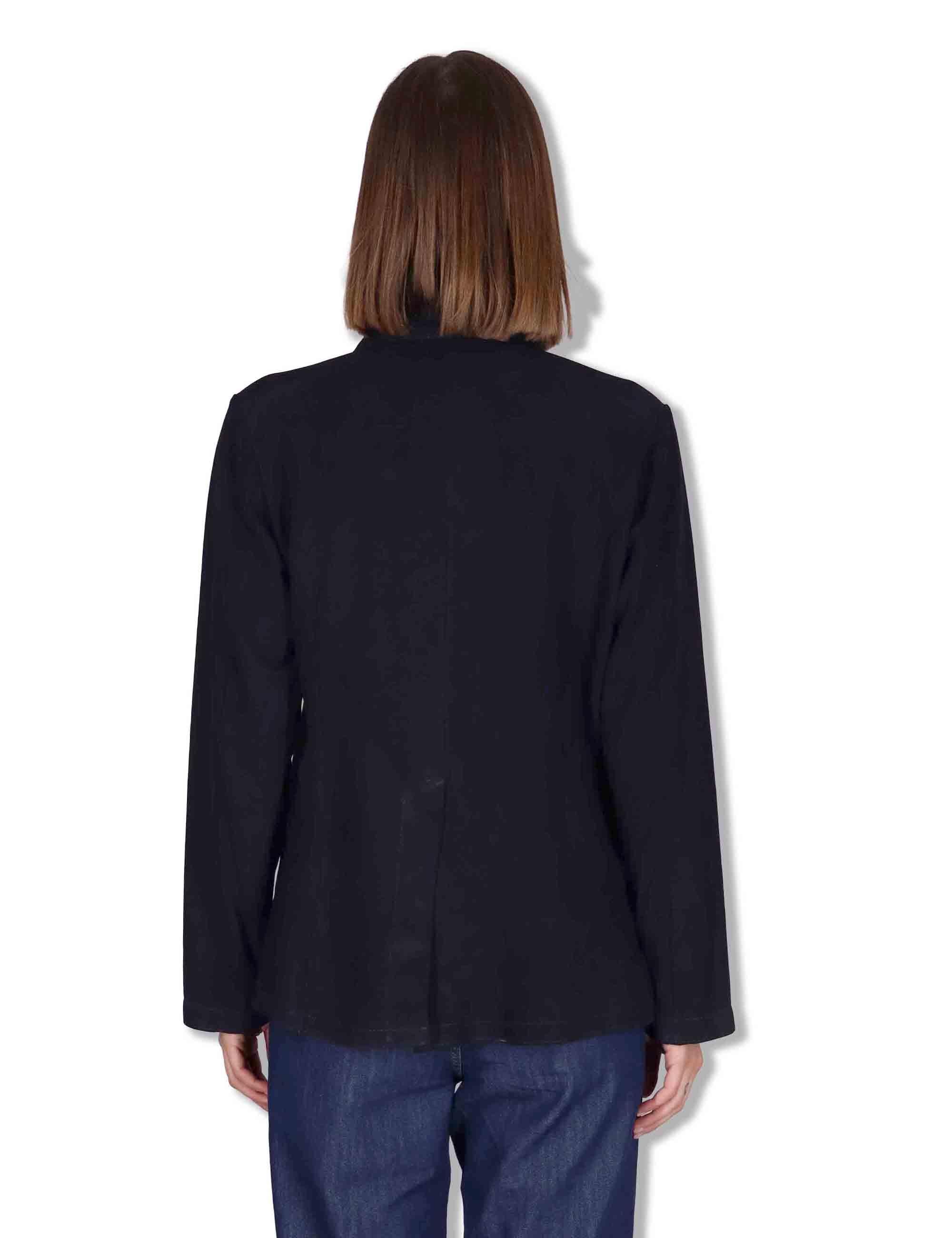 Giacche donna in camoscio blu un bottone SP2375 002 Spatarella 