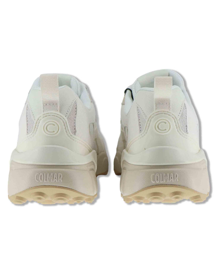 Sneakers uomo in pelle e tessuto off white con suola alta GARNER 025 Colmar 