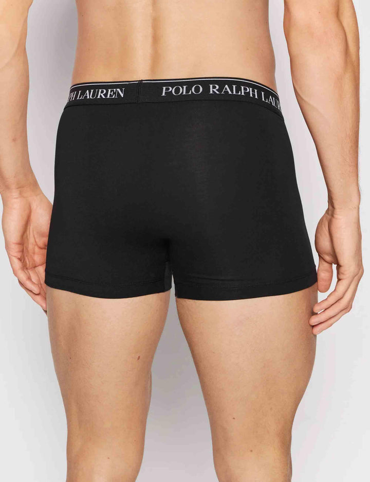 Boxer in puro cotone nero con elastico Set di 3 714835885002 BLK Polo Ralph Lauren 