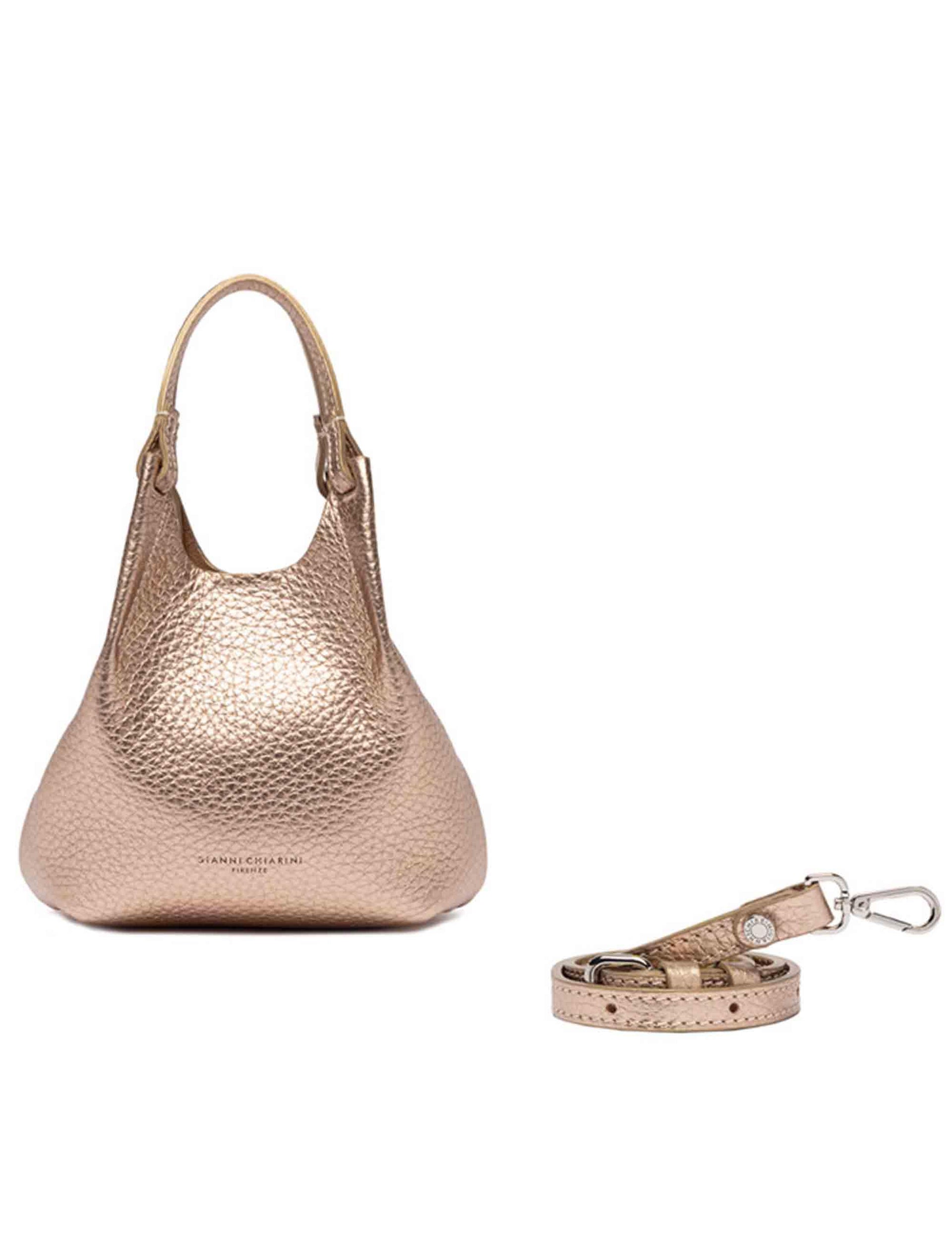 Borse donna Dua in pelle laminato rosa con doppio manico e tracolla BS9718 RNGDBL T.U. 14368 Gianni Chiarini 