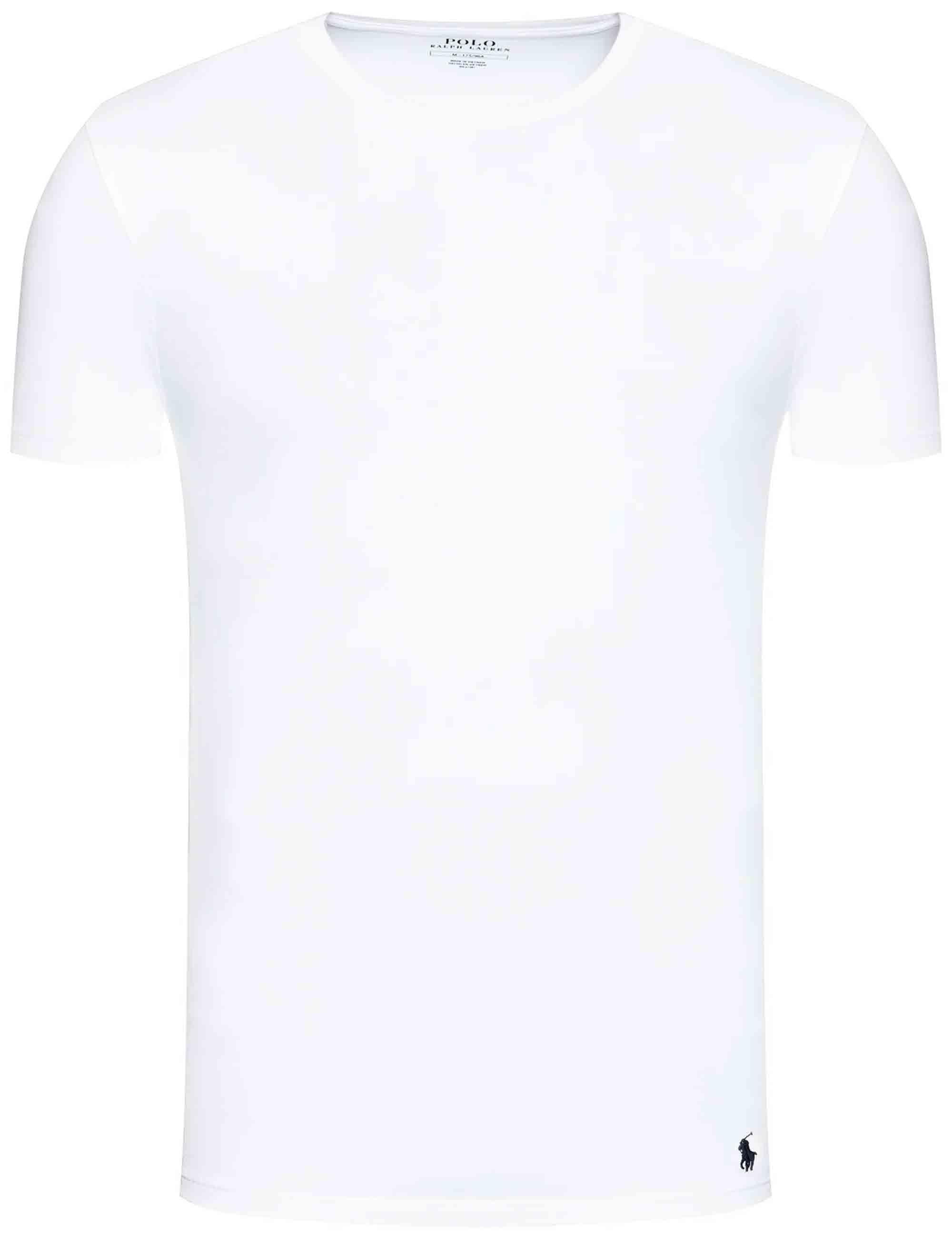 T-shirt uomo Classic Crew in cotone bianco con logo ricamato Set di 3 714830304003 WHITE Polo Ralph Lauren 