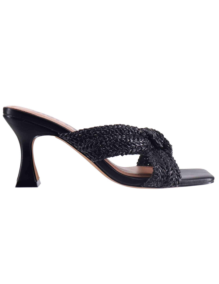 Sandali donna Nicole in tessuto nero con tacco alto 882Z94HG 001 Bibi Lou 