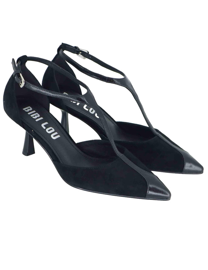 Mary Jane donna in camoscio nero tacco alto e punta a punta 521Z31VK 03 Bibi Lou 