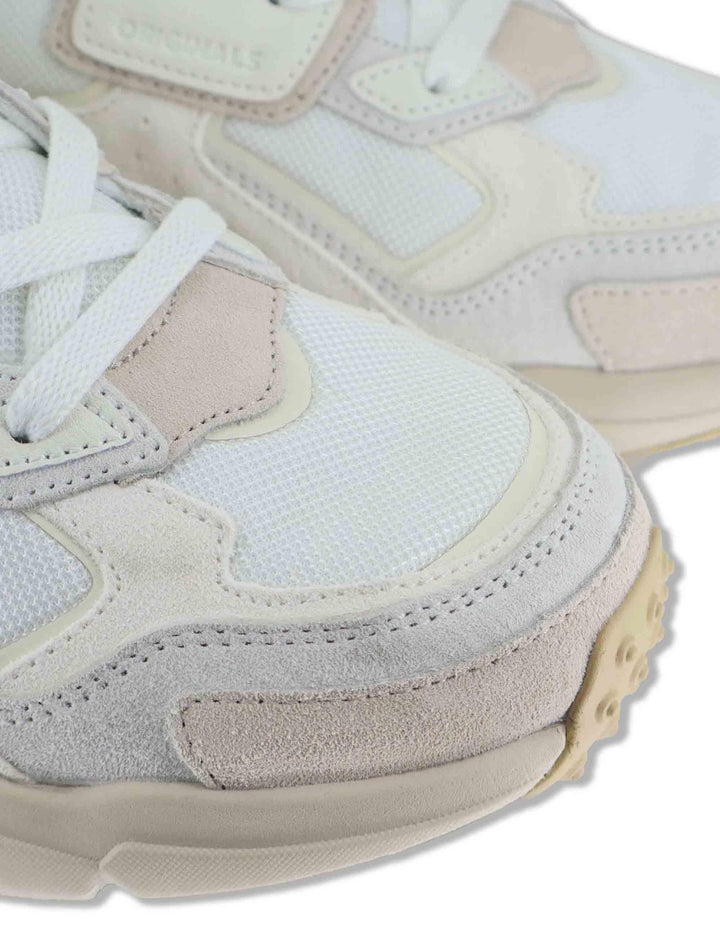 Sneakers uomo in pelle e tessuto off white con suola alta GARNER 025 Colmar 