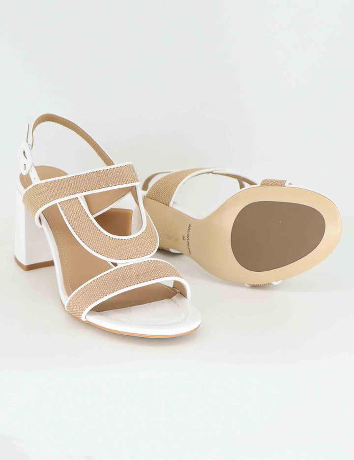 Sandali donna slingback in pelle bianca tacco alto BL3301X 100 Bruno Premi 