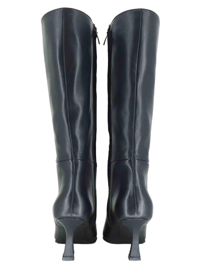 Stivali donna in pelle nera con tacco alto e punta a punta OSCAR 1 001 Tattoo 