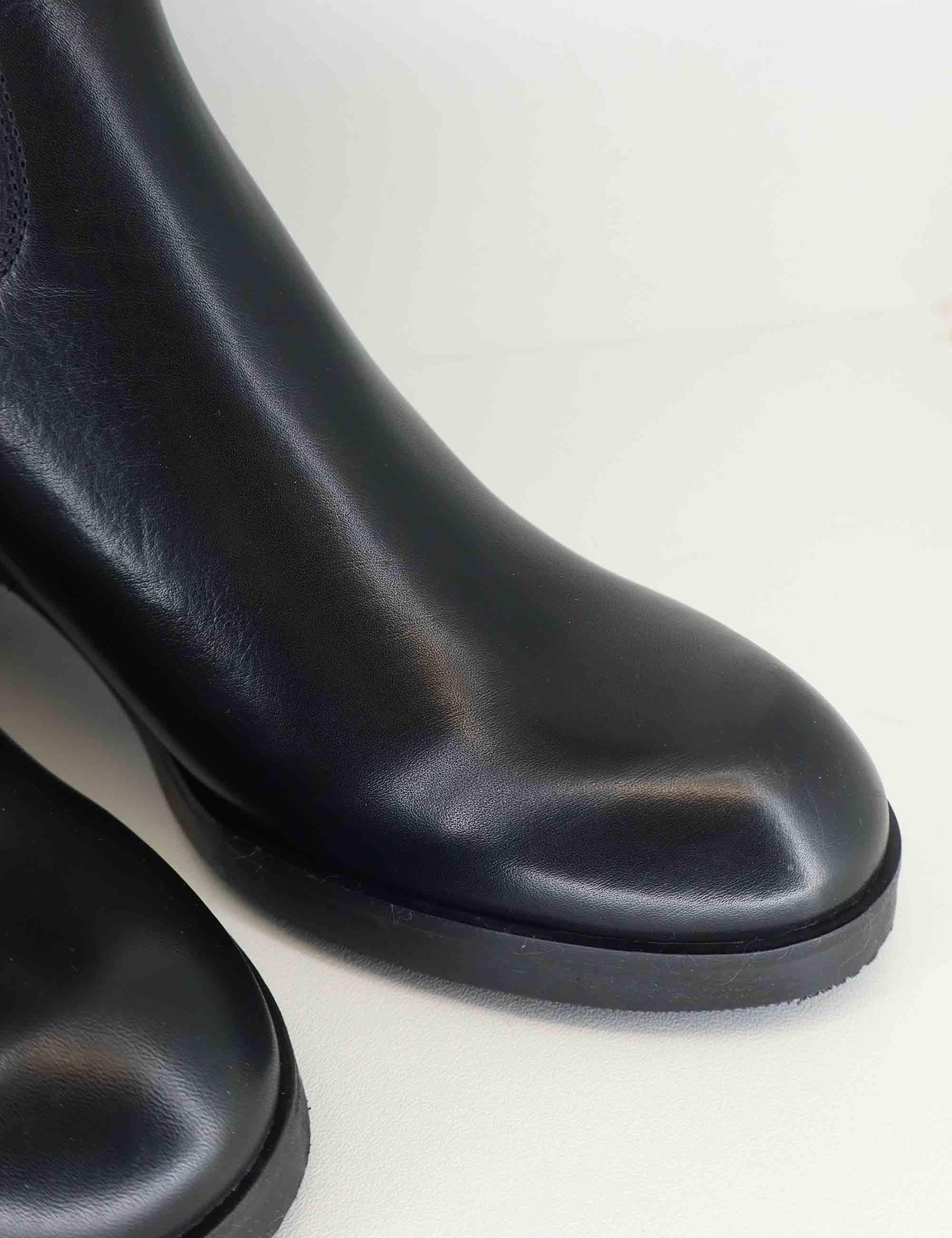 Stivali donna in pelle nera con elastico posteriore e tacco alto SPST3001 001 Spatarella 