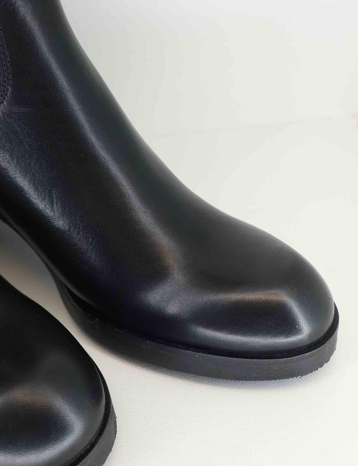 Stivali donna in pelle nera con elastico posteriore e tacco alto SPST3001 001 Spatarella 