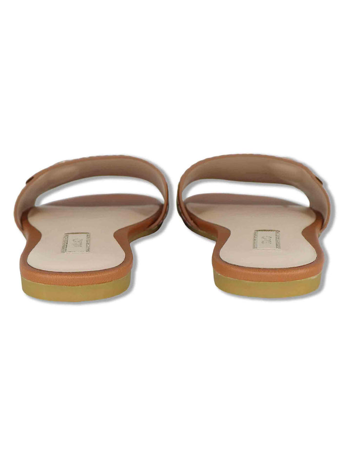 Sandali bassi donna in pelle cuoio con fibbia laterale e suola in gomma SANDY 03 SADDLE Liu-Jo 