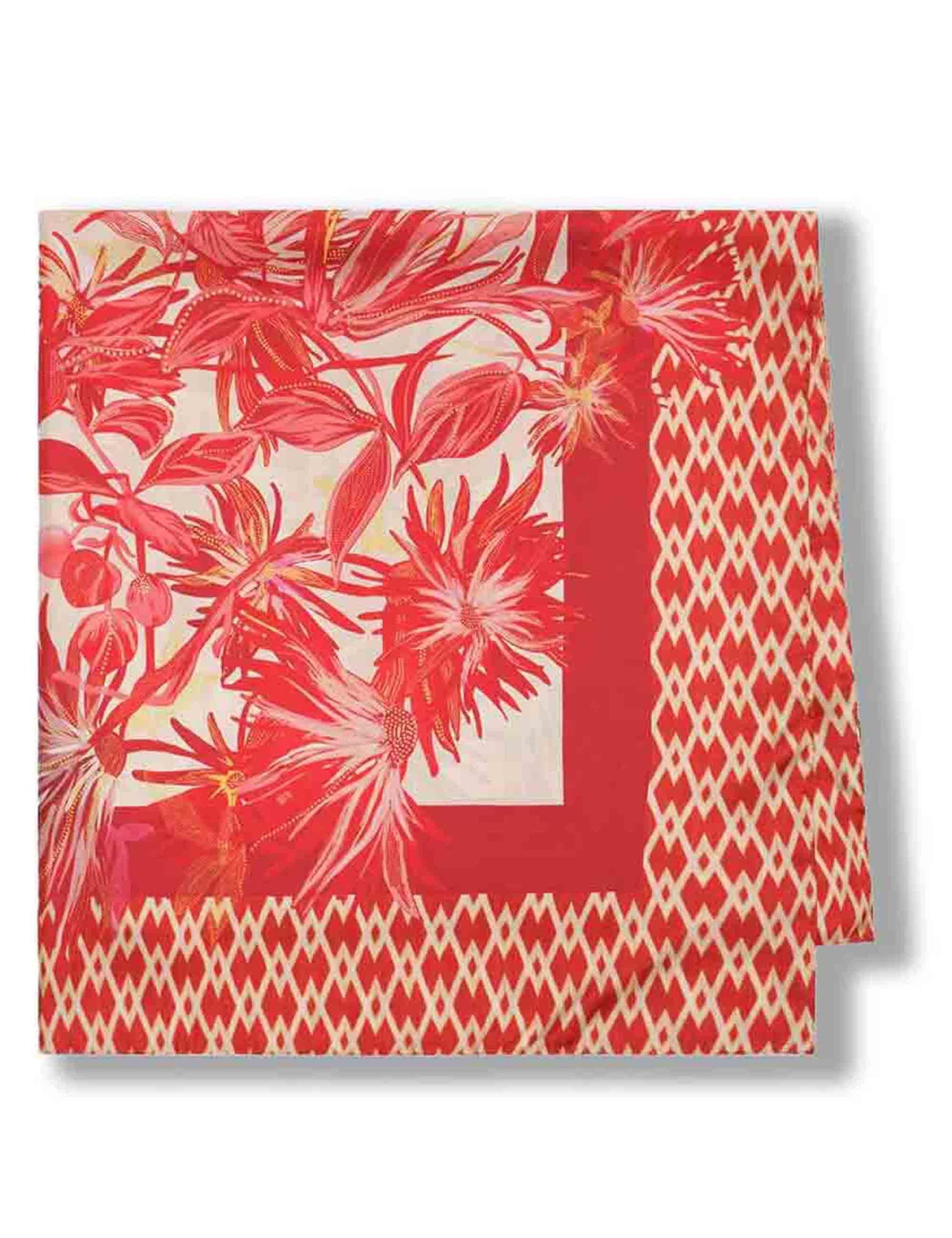 Foulard donna Collection Print in pura seta rossa stampata a fantasia IR002331032 B3053 Maliparmi 