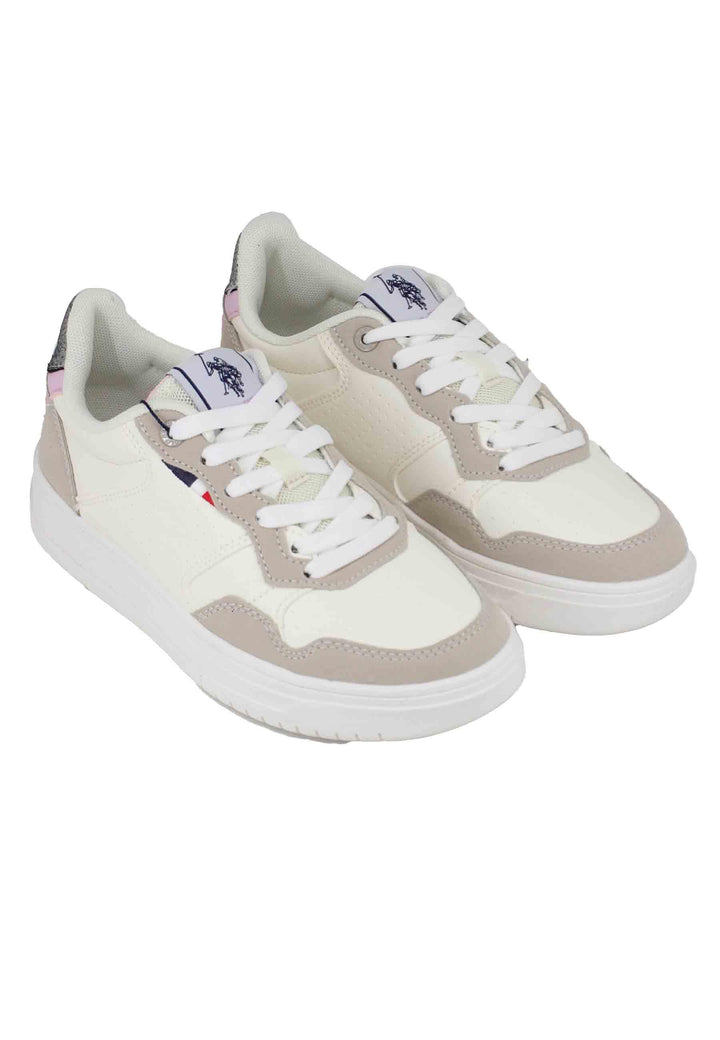 Sneakers donna in eco pelle vintage bianco e nude KOSMO002A WHI-NUD02 U.S. Polo Assn. 