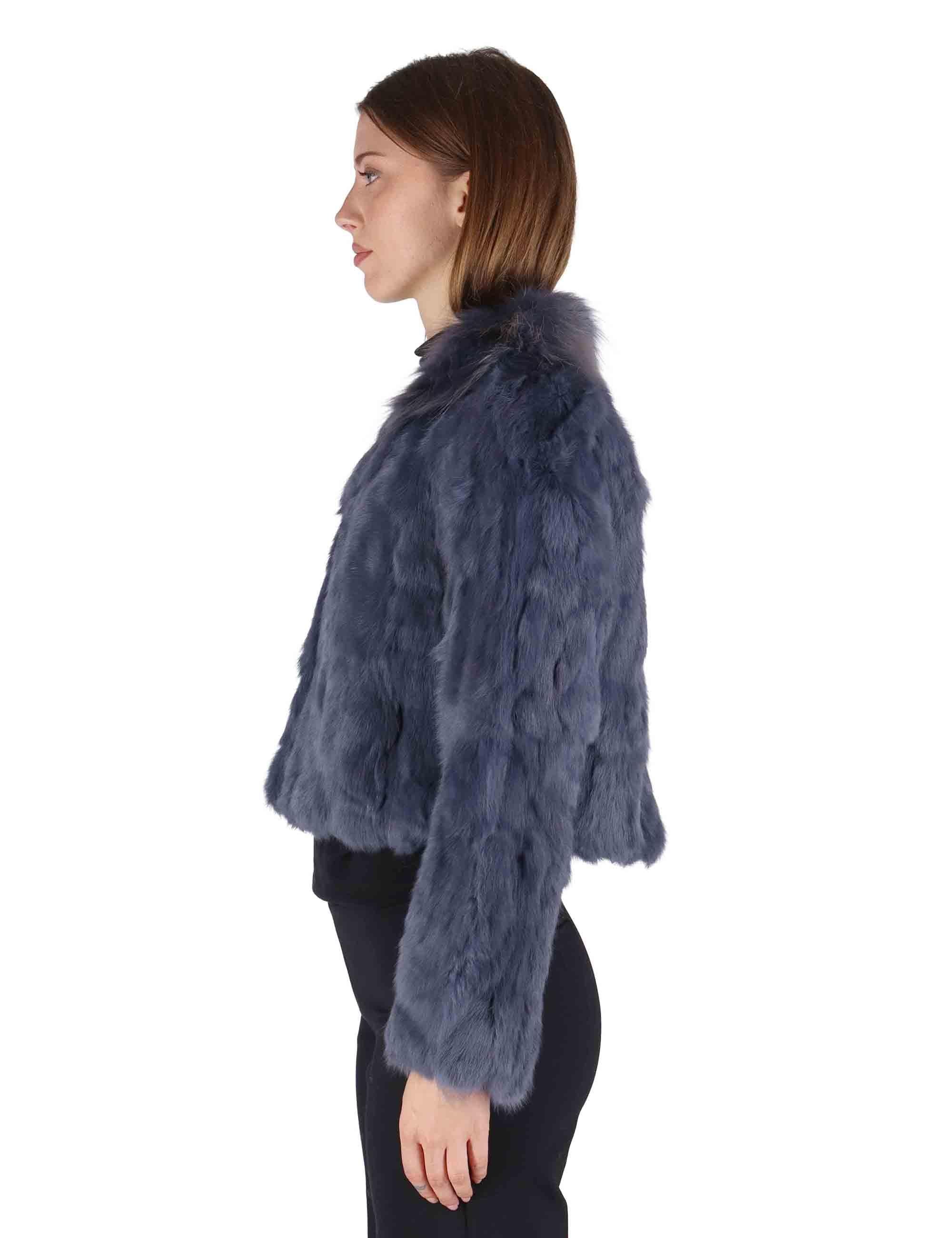 Giubbotti bomber corti donna in lapin blu SP25101 JEANS Spatarella 