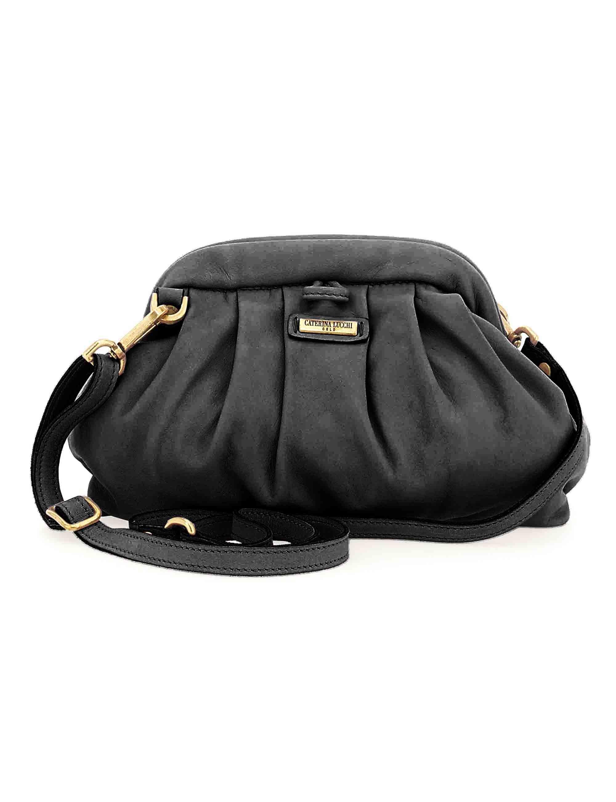 Pochette donna Violante in pelle nera con tracolla L012700ND X0093 C0001 Caterina Lucchi 