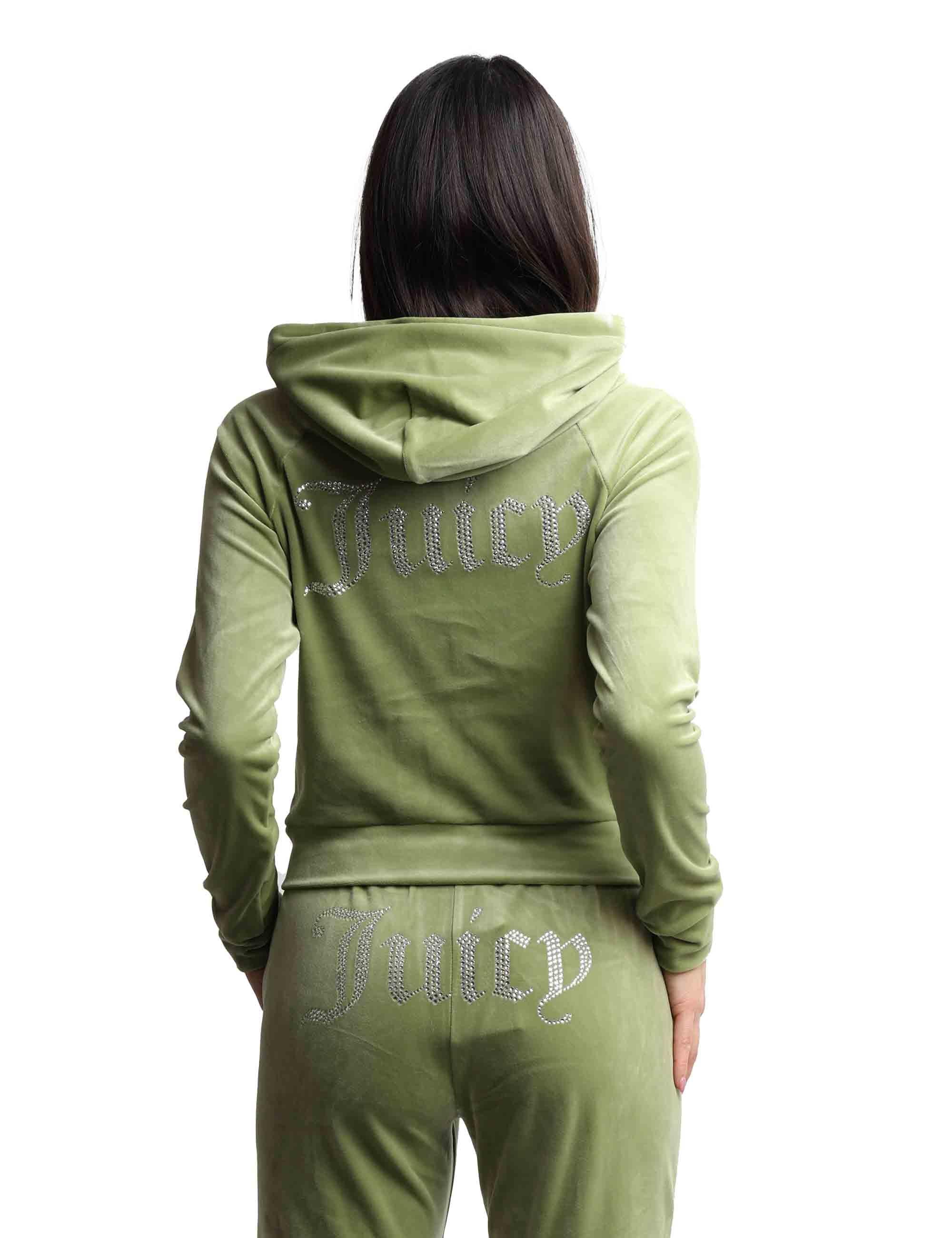 Felpe donna Madison in tessuto verde con cappuccio e zip VIJH70194WPF J93 Juicy Couture 
