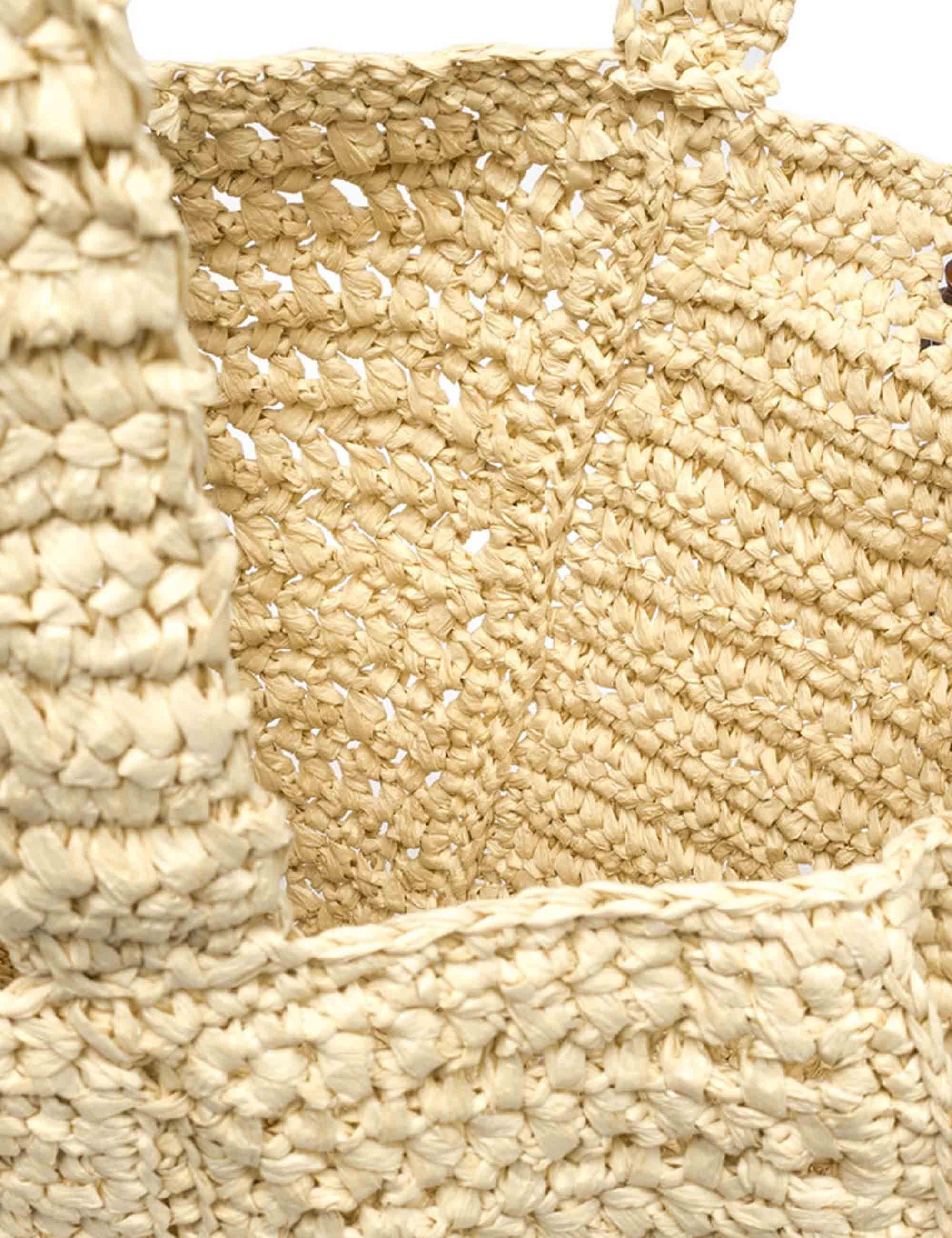 Borse Shopper donna Nefili in paglia naturale con manico e chiusura in pelle BS11955 COMM STR-CRCH 850 Gianni Chiarini 