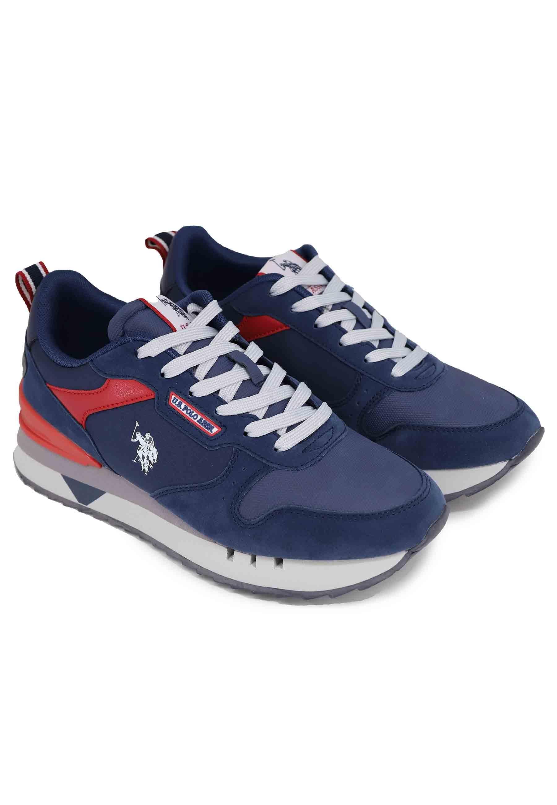 Sneakers uomo in tessuto blu con suola alta BUZZY001A DBL-RED03 U.S. Polo Assn. 