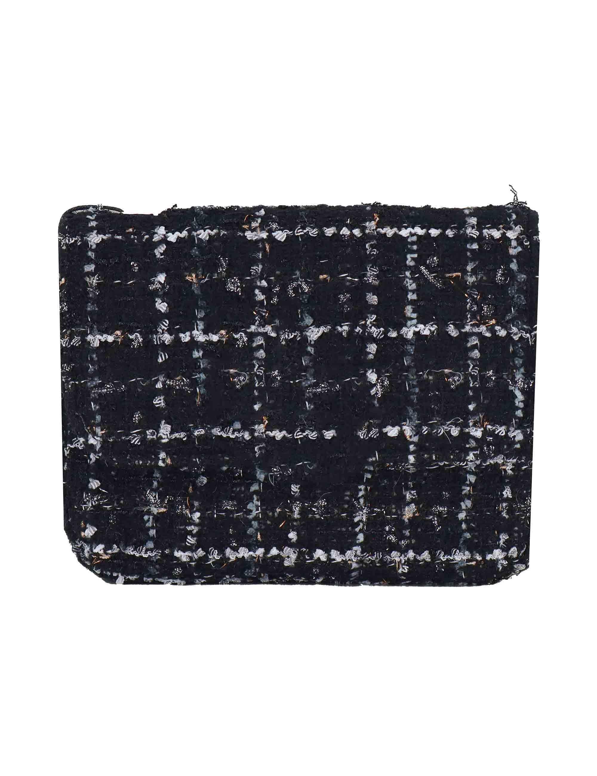 Pochette donna in tessuto decorato nero con tracolla oro URIEL SISSI Kassiopea 