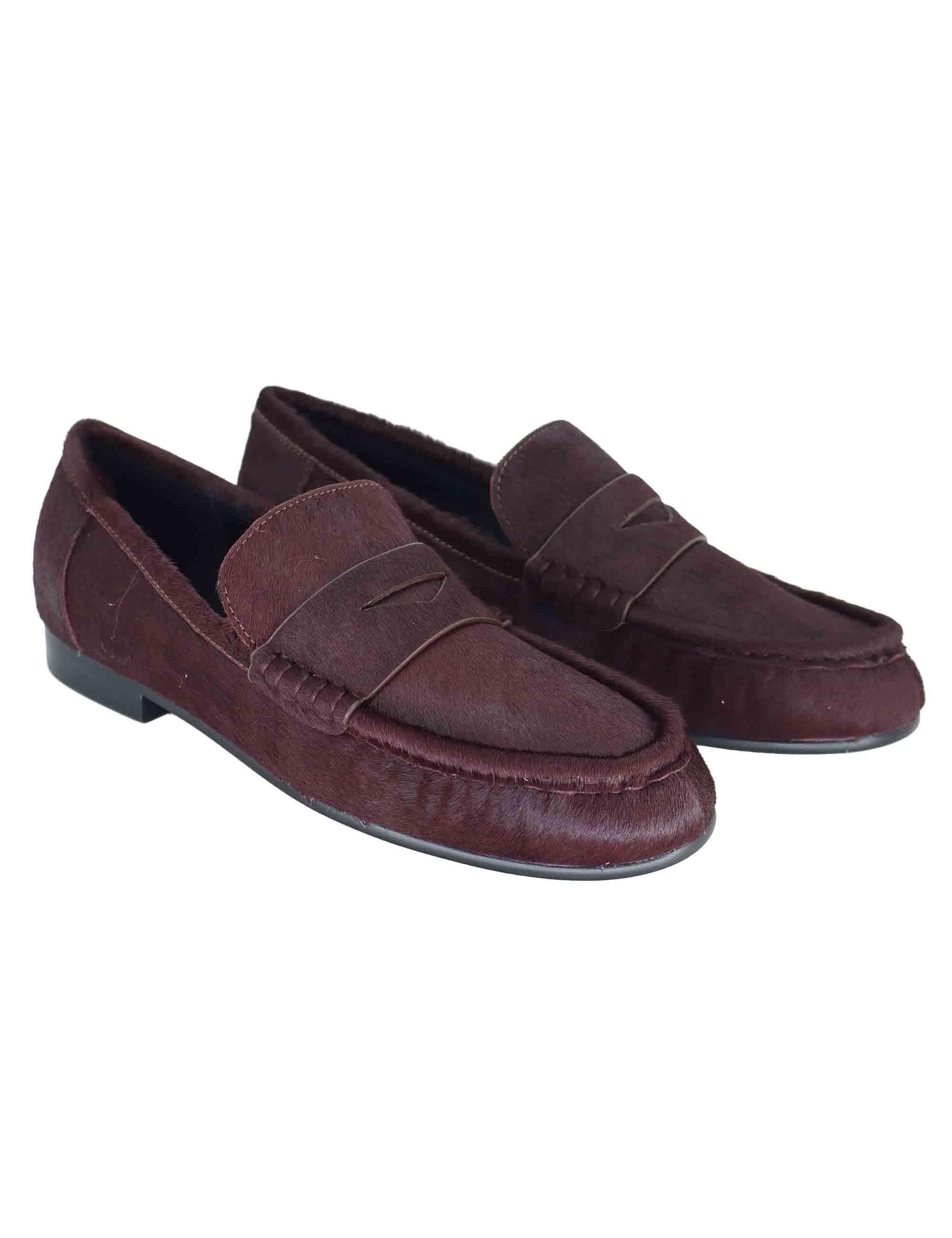 Mocassini donna in pelle bordeaux con tacco basso e suola in gomma 661Z90VK 40 Bibi Lou 