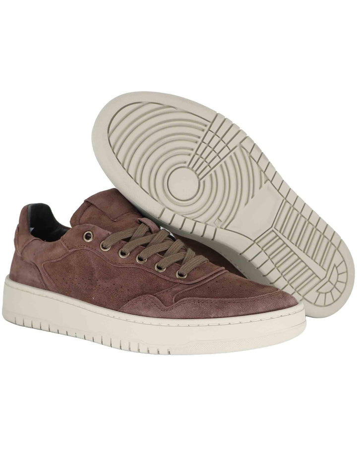 Sneakers uomo in pelle marrone con suola in gomma ultraleggera SPOR5540 014 Spatarella 