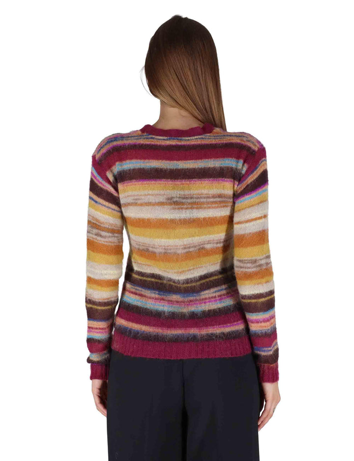 Cargidan donna Mohair Mix Print in lana cammello a fantasia JN370478209 41B21 Maliparmi 