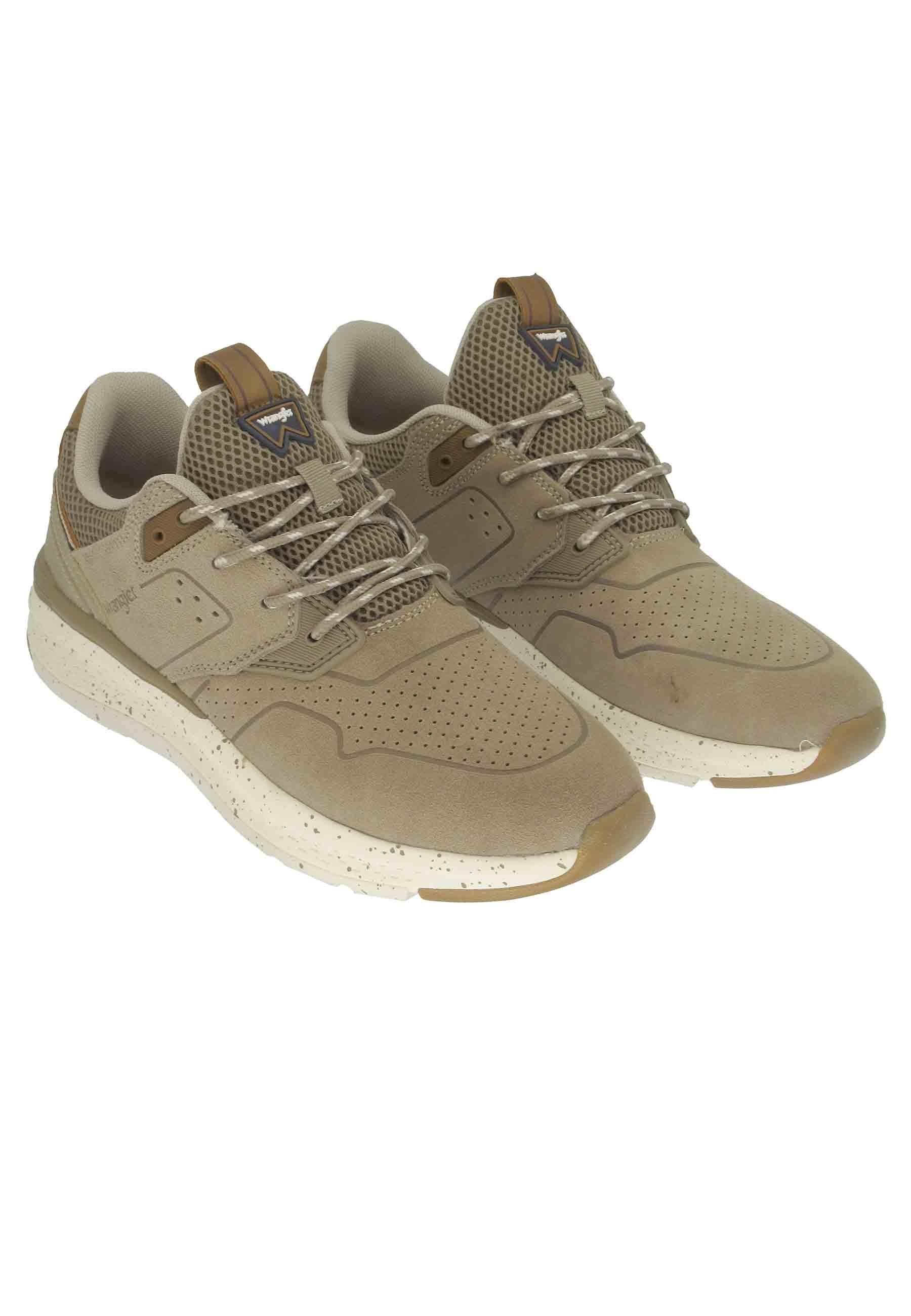 Sneakers uomo Pioneer Suede in pelle sabbia con suola ultra light e memory foam WM21111A 025 Wrangler 