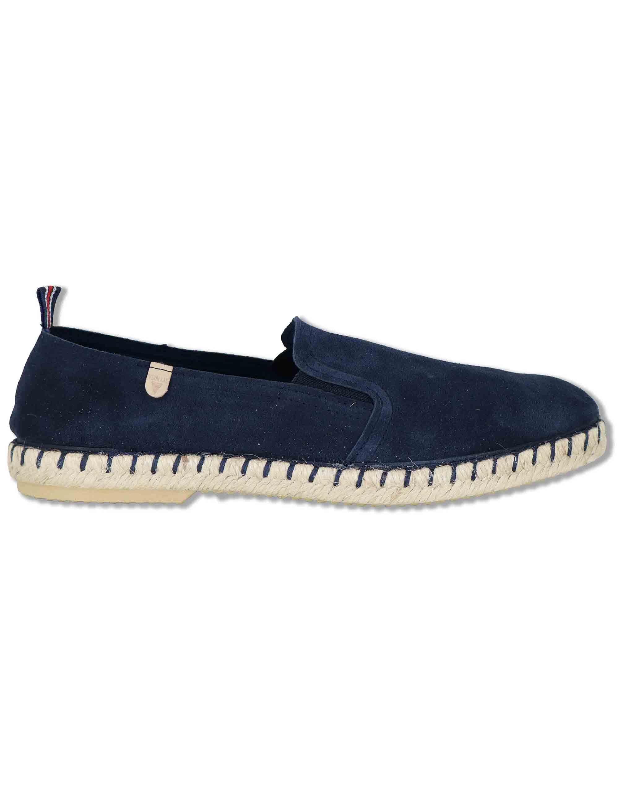 Mocassini espadrillas uomo slip on in camoscio blu TOM 002 Verbenas 