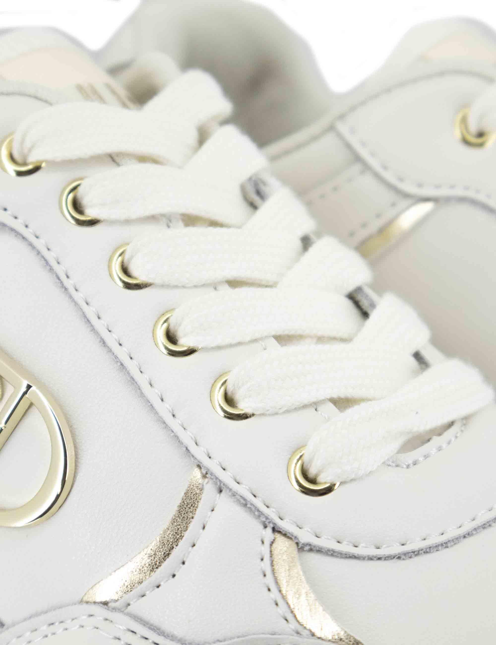 Sneakers Maxi Wonder Plus 01 in pelle off white con zeppa alta in gomma BF5011P0102S1400 Off White Liu-Jo 