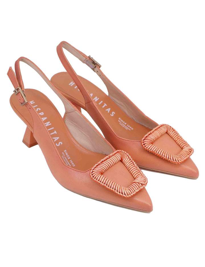 Slingback donna in pelle corallo con accessorio HV253910 C002 Hispanitas 