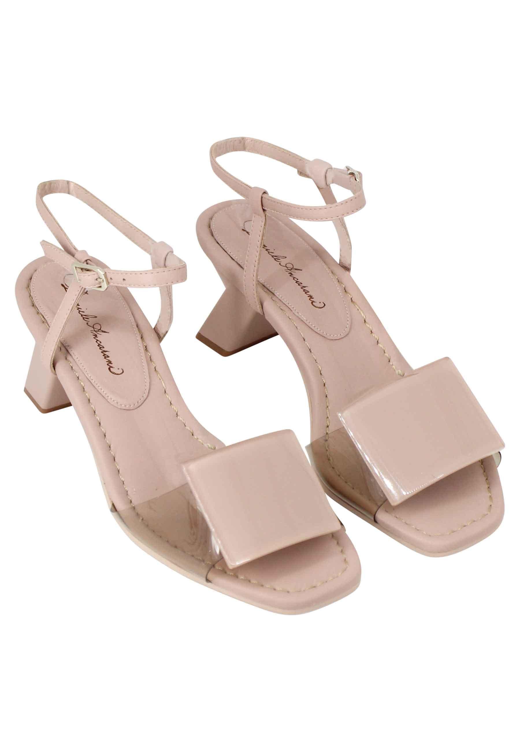 Sandali donna in pelle nude con accessorio in tinta DEMOND 026 Daniele Ancarani 