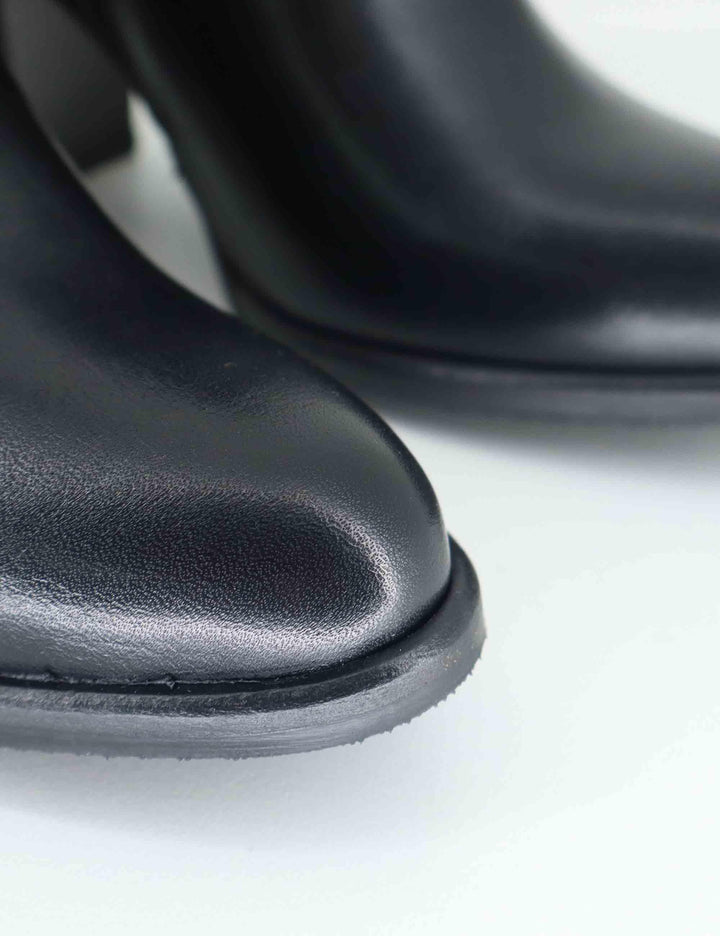 Stivaletti donna in pelle nera con tacco alto 9754SILM 001 Les Venues 