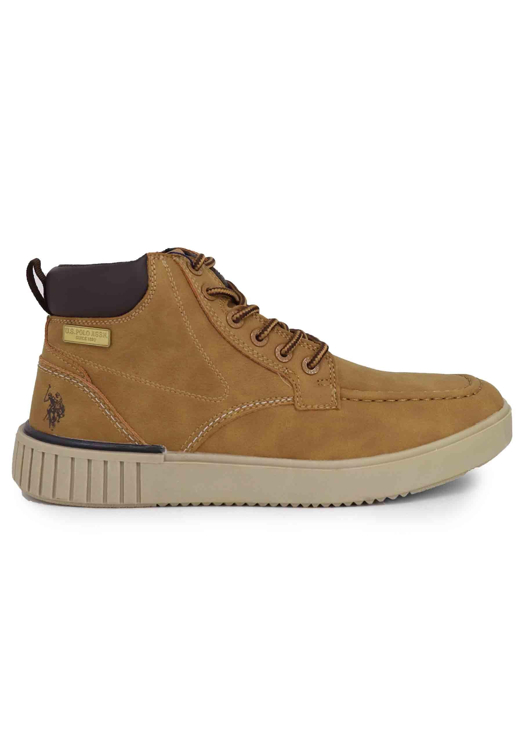 Stivaletti stringati uomo in eco pelle cuoio PYRO002 CUO U.S. Polo Assn. 