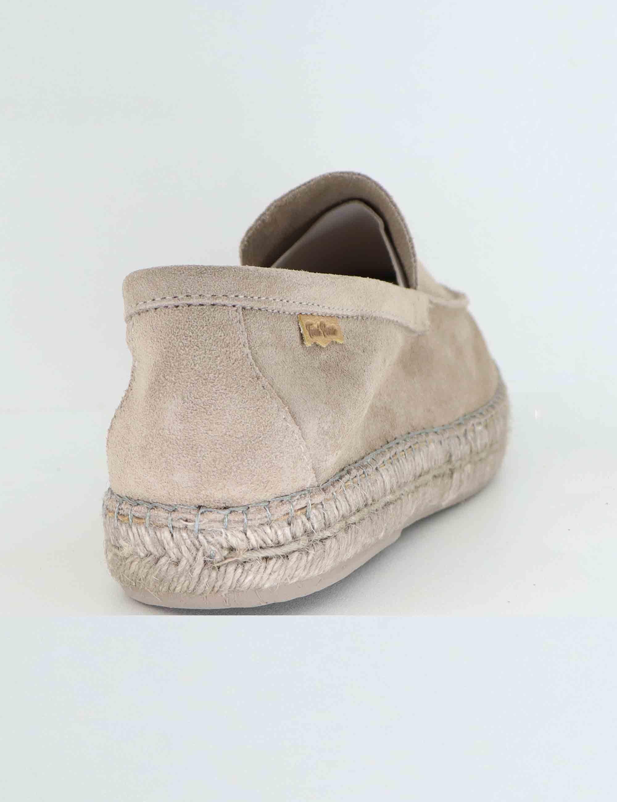 Mocassini espadrillas uomo in camoscio taupe Max Gris Toni Pons 