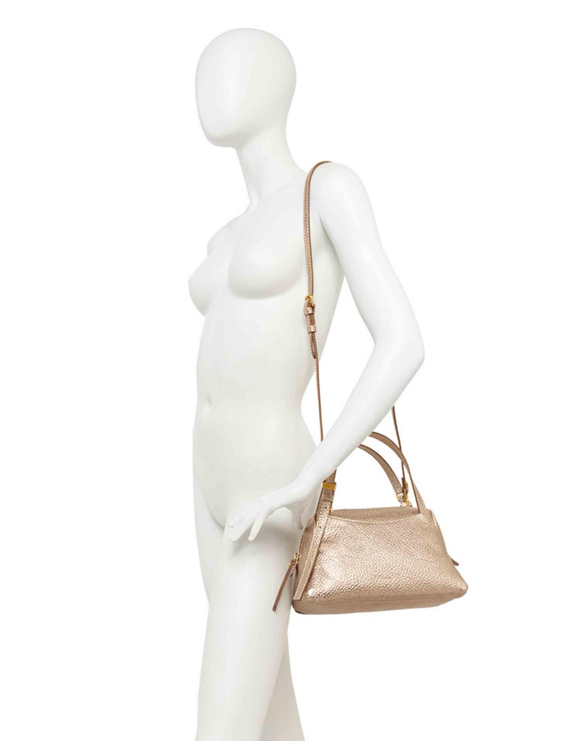 Borse donna Dea in pelle platino con doppi manici e tracolla removibile BS11525 TKL 6083 Gianni Chiarini 