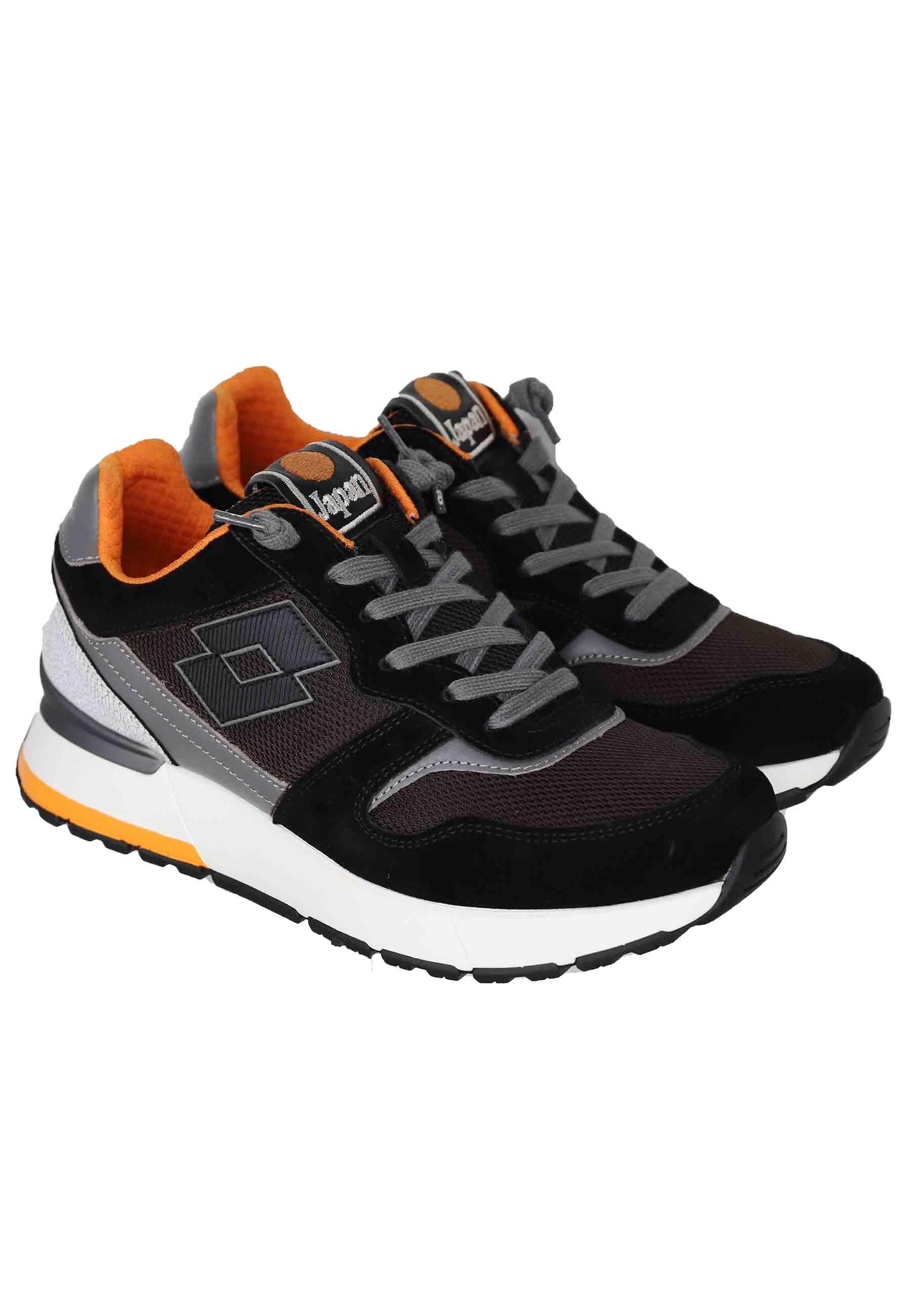 Snekaers uomo in pelle e tessuto nero tokyo ginza 220334 7IL Lotto Leggenda 